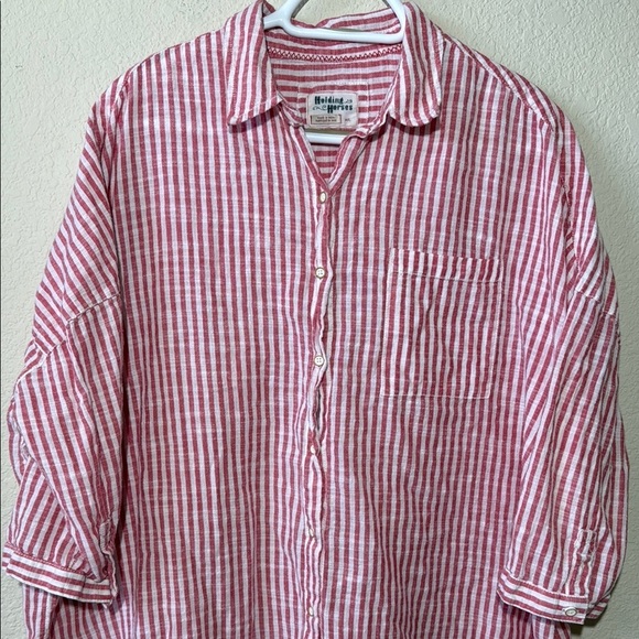 Holding Horses Striped Oversized Shirt - Picture 4 of 7